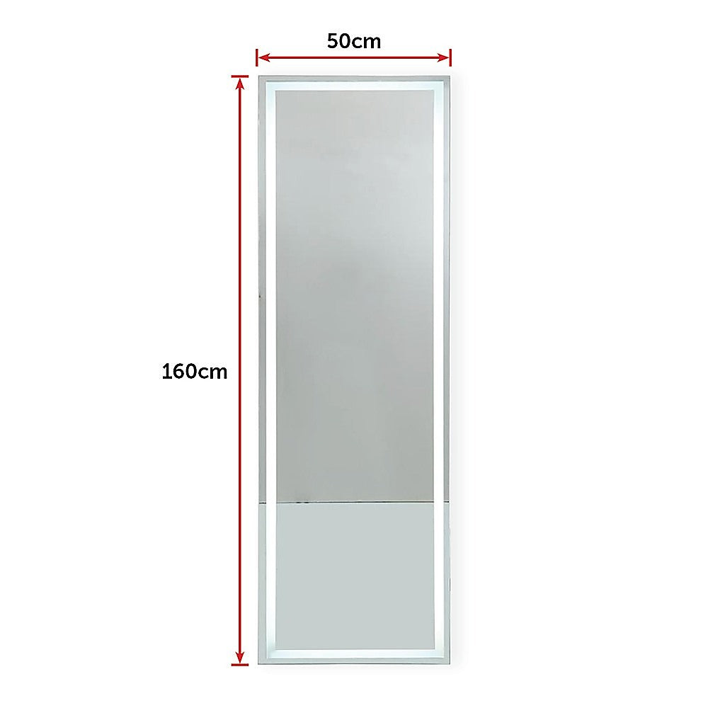 Mirrors: LED Full Length Mirror Standing Floor Makeup Wall Light Mirror 1.6M