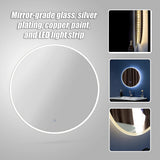 Bath Additives: 50cm LED Wall Mirror Bathroom Mirrors Light Decor Round