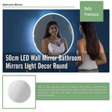 Bath Additives: 50cm LED Wall Mirror Bathroom Mirrors Light Decor Round