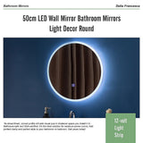 Bath Additives: 50cm LED Wall Mirror Bathroom Mirrors Light Decor Round