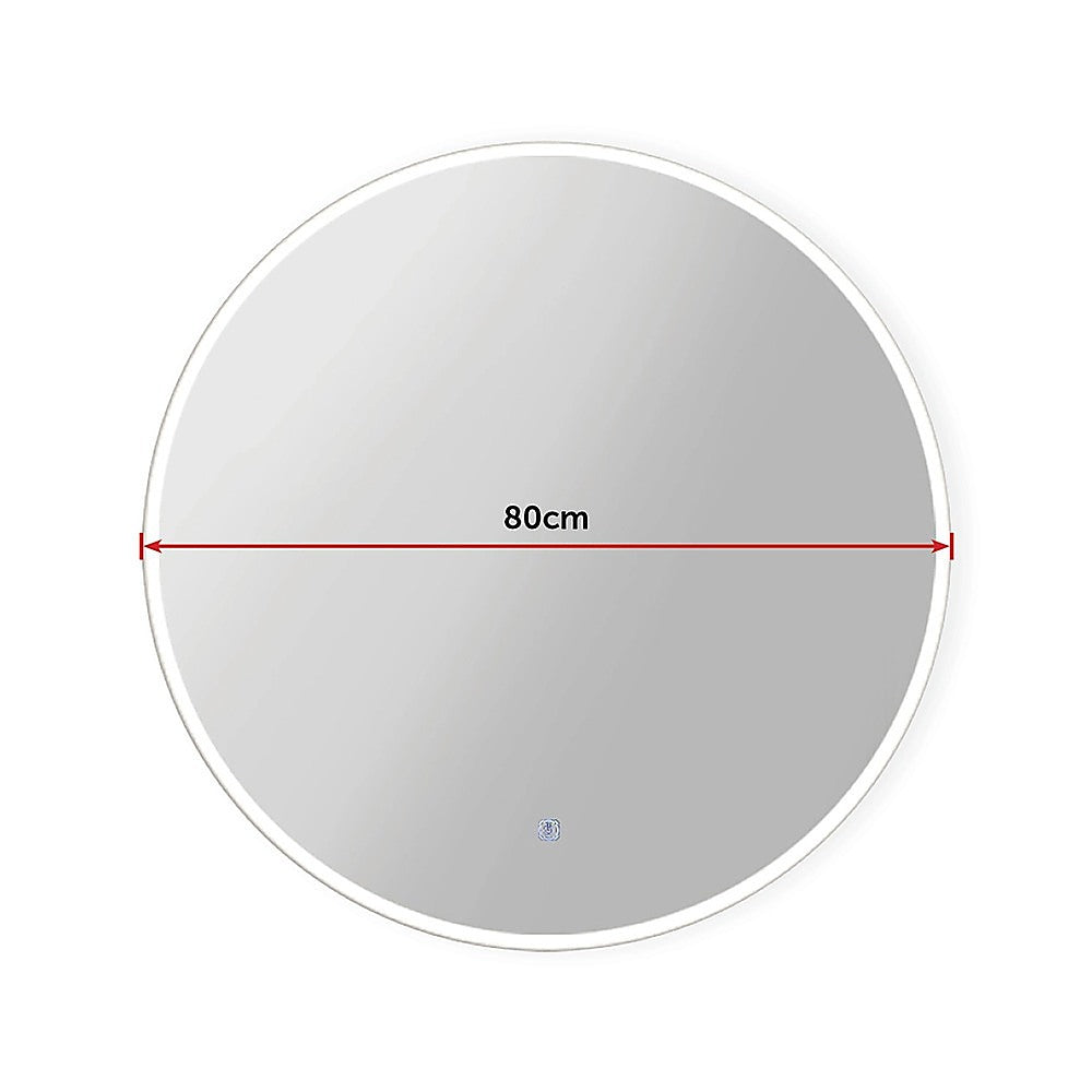 Bath Additives: 80cm LED Wall Mirror Bathroom Mirrors Light Decor Round