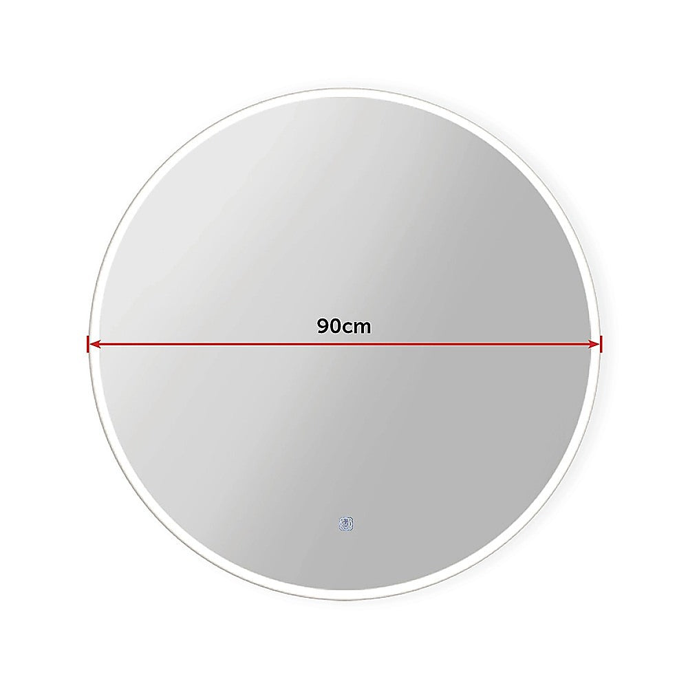 Bath Additives: 90cm LED Wall Mirror Bathroom Mirrors Light Decor Round