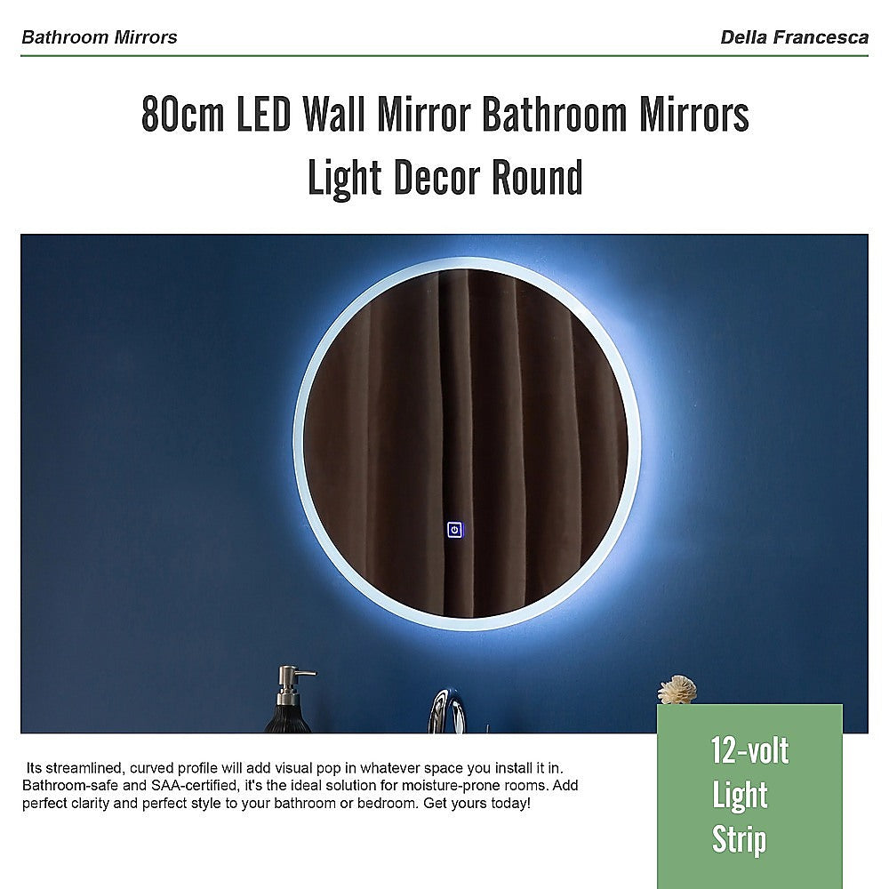 Bath Additives: 90cm LED Wall Mirror Bathroom Mirrors Light Decor Round