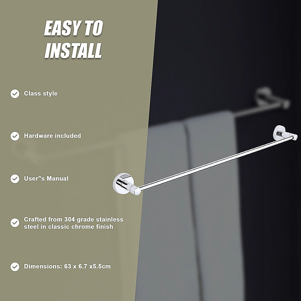 Classic Chrome Towel Bar Rail Bathroom