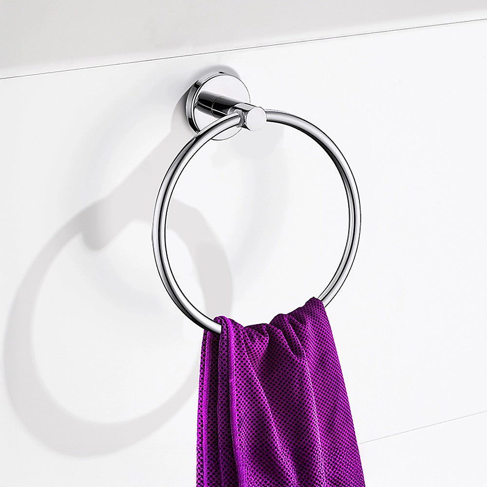Kitchen & Bathroom DIY: Classic Chrome Towel Bar Rail Ring Bathroom