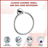Kitchen & Bathroom DIY: Classic Chrome Towel Bar Rail Ring Bathroom