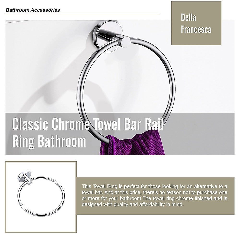 Kitchen & Bathroom DIY: Classic Chrome Towel Bar Rail Ring Bathroom