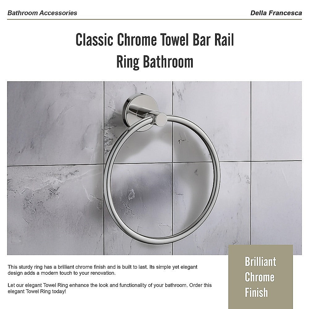 Kitchen & Bathroom DIY: Classic Chrome Towel Bar Rail Ring Bathroom