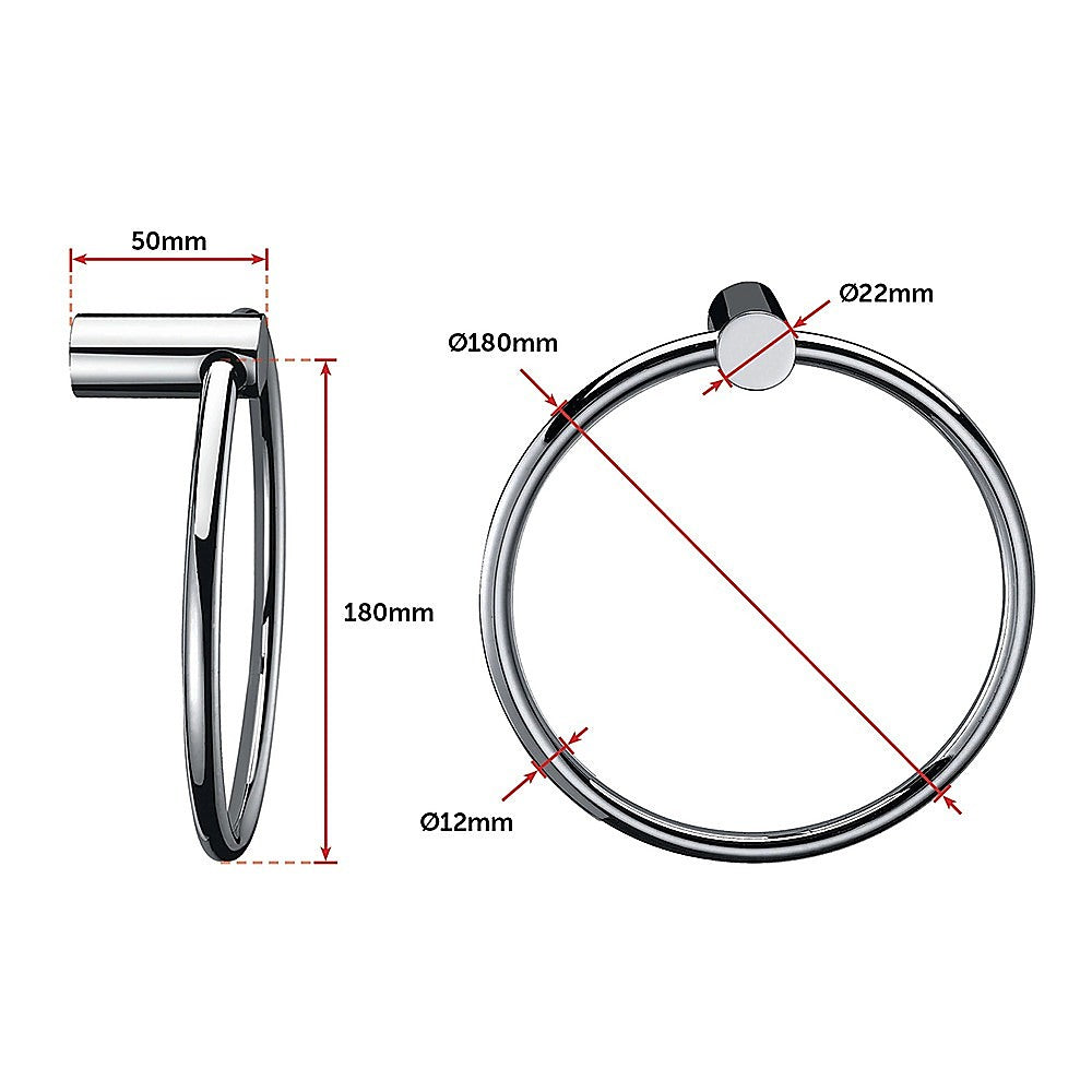Kitchen & Bathroom DIY: Classic Chrome Towel Bar Rail Ring Bathroom