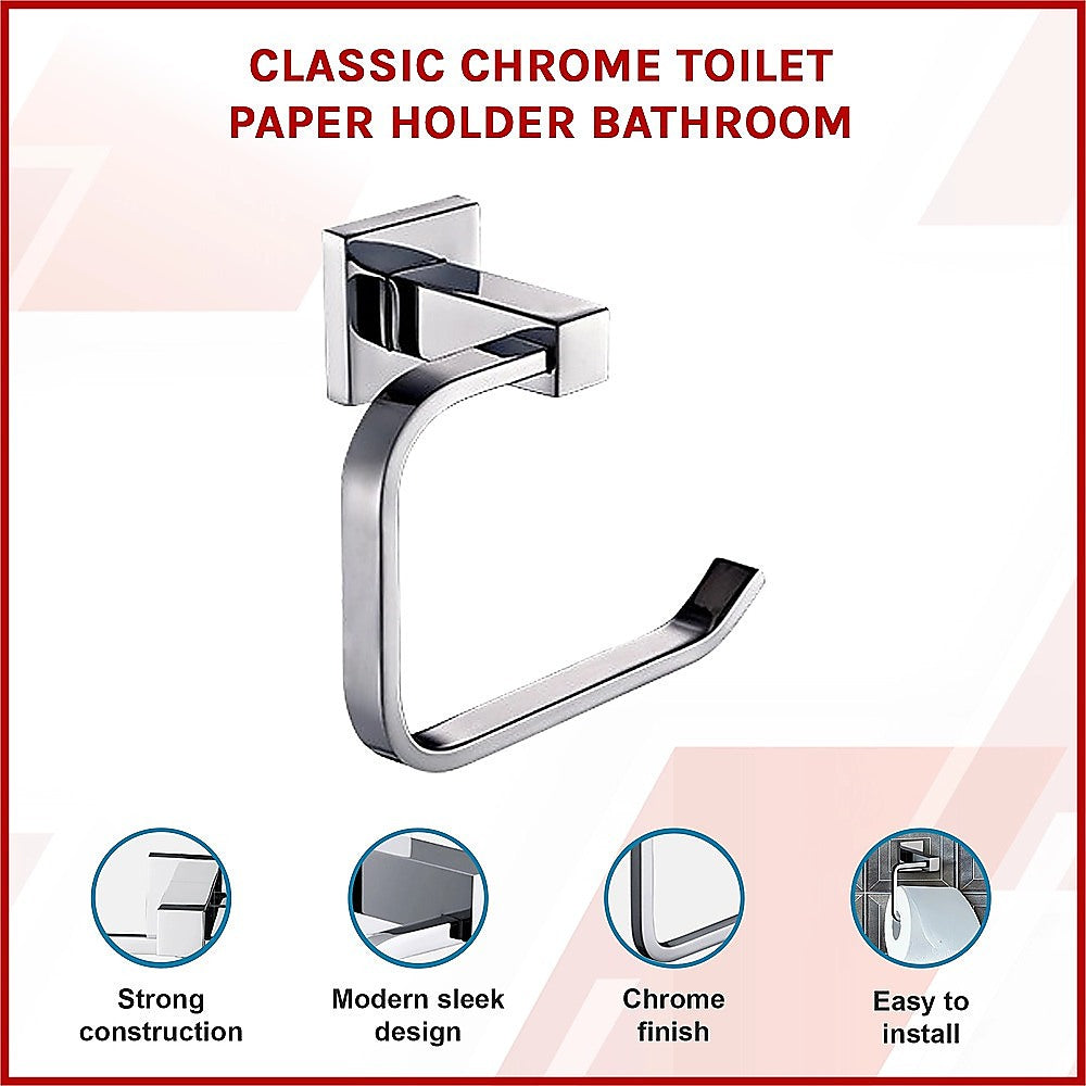 Classic Chrome Toilet Paper Holder Bathroom