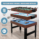 4FT 3-in-1 Games Foosball Soccer Hockey Pool Table