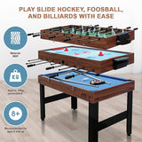 4FT 3-in-1 Games Foosball Soccer Hockey Pool Table