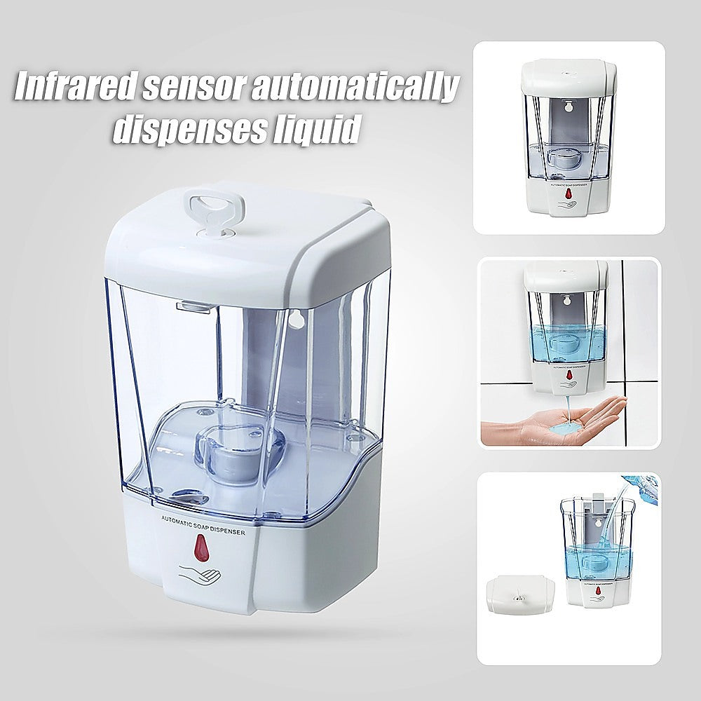 Bath Caddies: Automatic Liquid Soap/Alcohol Sanitizer Dispenser 700ML Hands-Free Sensor Wall