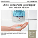 Bath Caddies: Automatic Liquid Soap/Alcohol Sanitizer Dispenser 700ML Hands-Free Sensor Wall