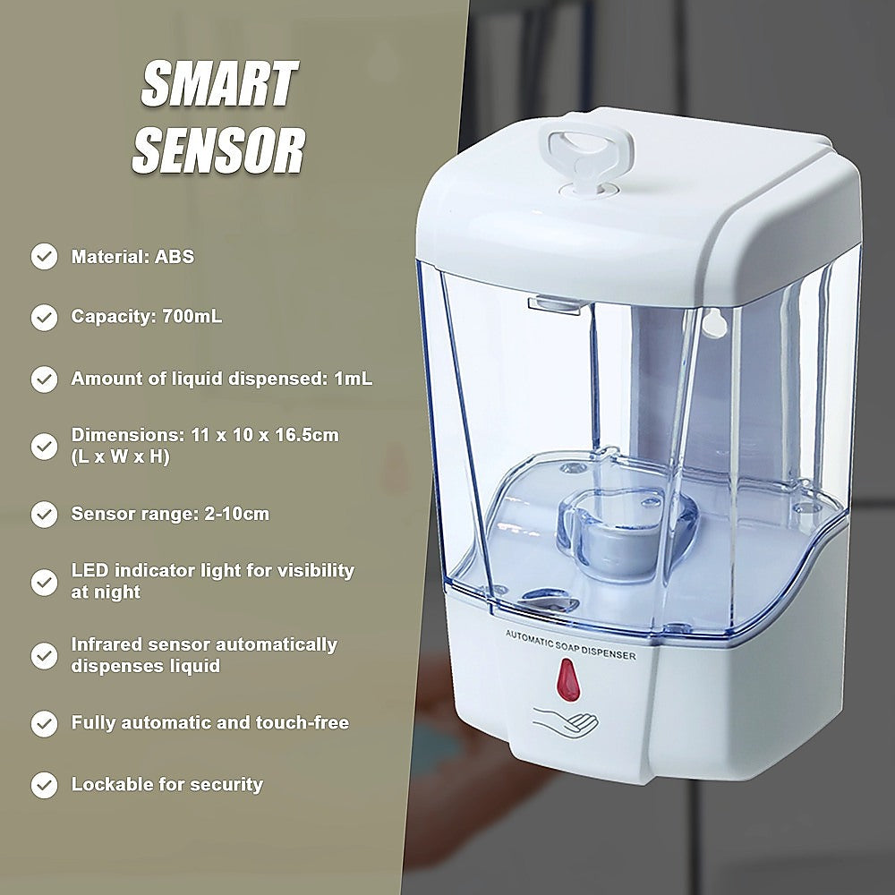 Bath Caddies: Automatic Liquid Soap/Alcohol Sanitizer Dispenser 700ML Hands-Free Sensor Wall