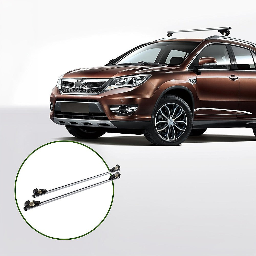 Caravan Accessories: Universal Car Top Roof Rail Rack Cross Bar Aluminium Lockable 1350MM