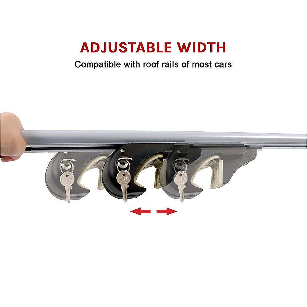 Caravan Accessories: Universal Car Top Roof Rail Rack Cross Bar Aluminium Lockable 1350MM