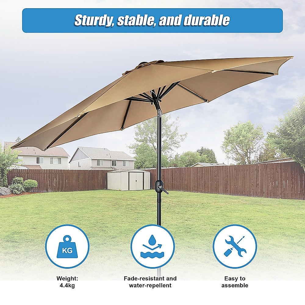 Umbrellas & Sunshades: 9FT Patio Umbrella Outdoor Garden Table Umbrella with 8 Sturdy Ribs