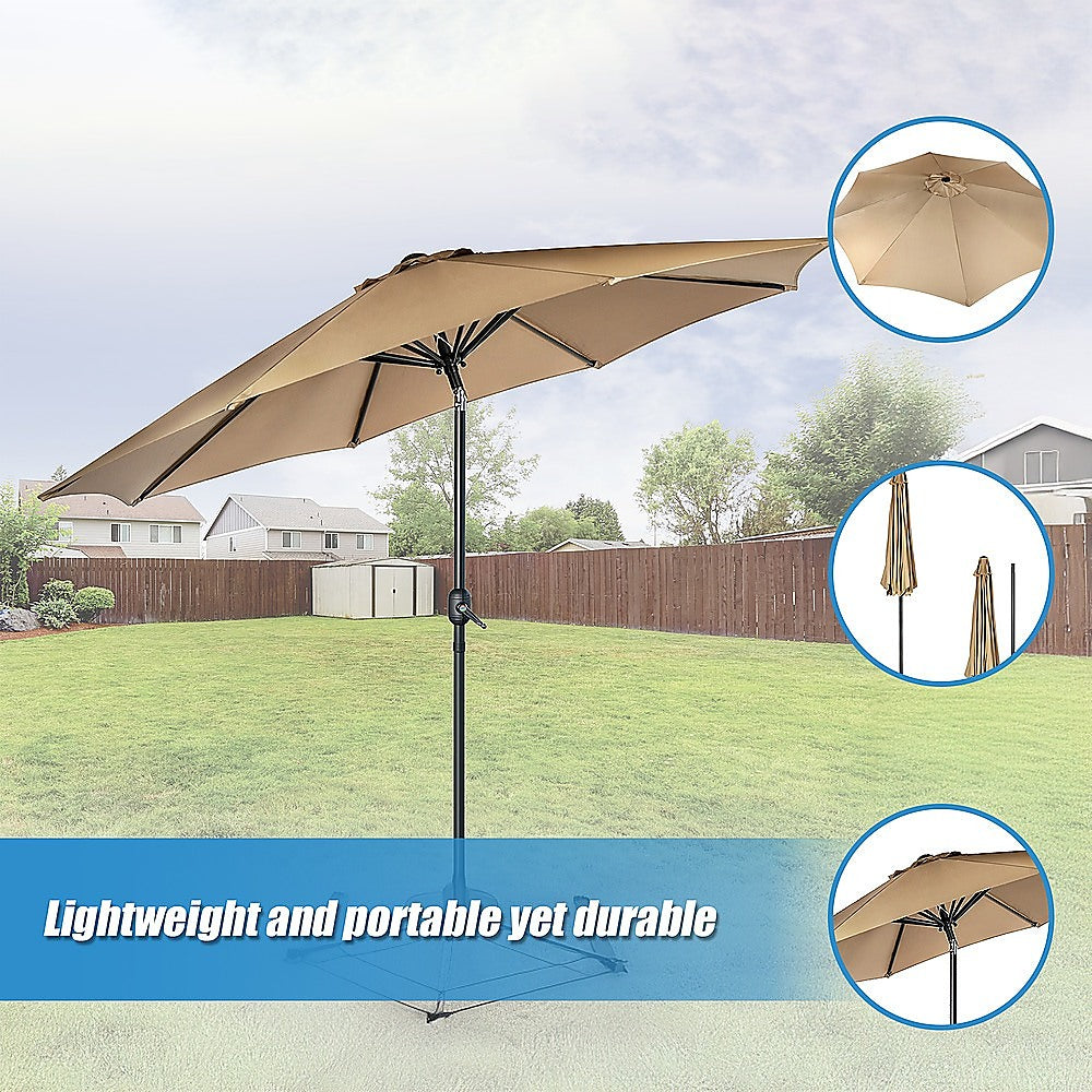 Umbrellas & Sunshades: 9FT Patio Umbrella Outdoor Garden Table Umbrella with 8 Sturdy Ribs