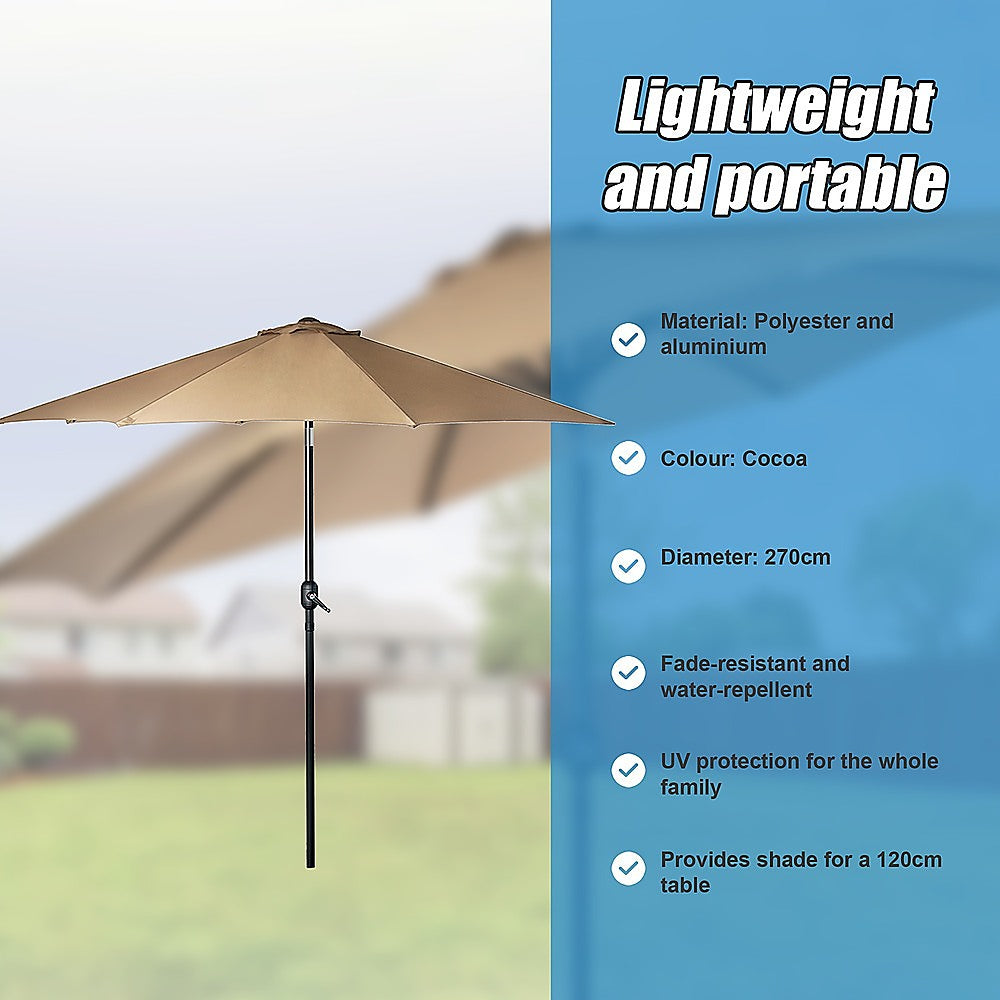 Umbrellas & Sunshades: 9FT Patio Umbrella Outdoor Garden Table Umbrella with 8 Sturdy Ribs