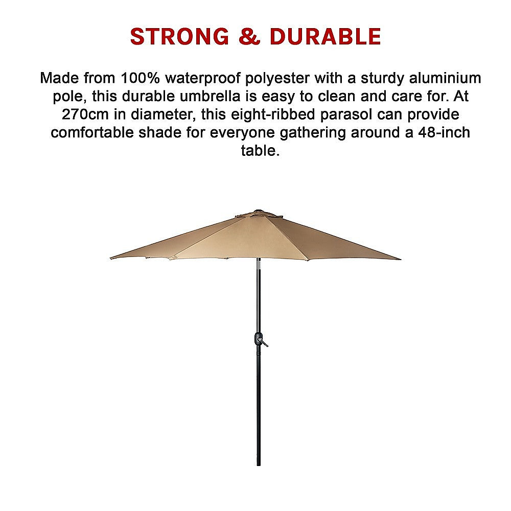 Umbrellas & Sunshades: 9FT Patio Umbrella Outdoor Garden Table Umbrella with 8 Sturdy Ribs