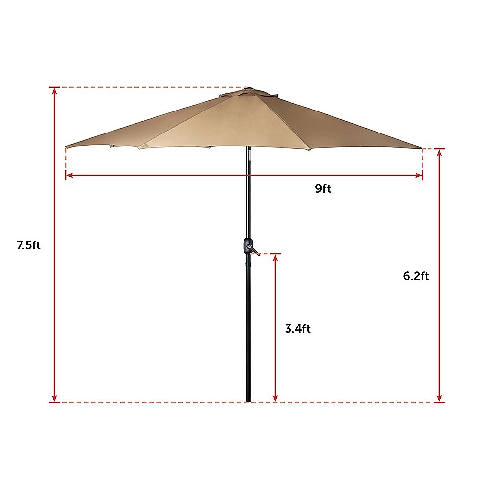 Umbrellas & Sunshades: 9FT Patio Umbrella Outdoor Garden Table Umbrella with 8 Sturdy Ribs
