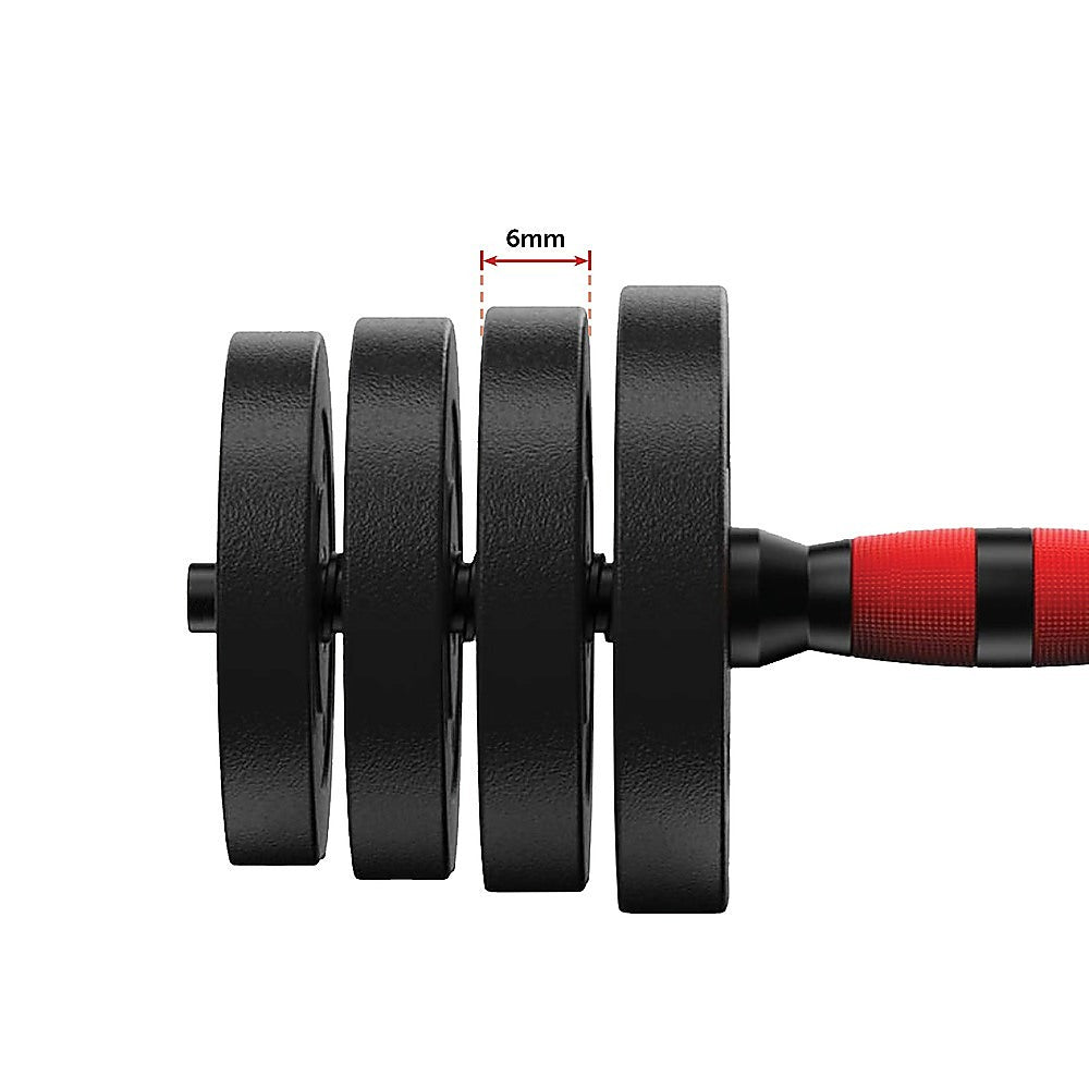 Weightlifting Machines & Racks: 20kg Adjustable Rubber Dumbbell Set Barbell Home GYM Exercise Weights