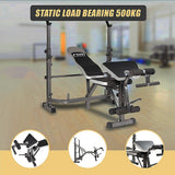 Gym Equipment & Accessories: Multi Station Home Gym Weight Bench Press Leg Equipment Set Fitness Exercise