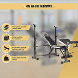 Gym Equipment & Accessories: Multi Station Home Gym Weight Bench Press Leg Equipment Set Fitness Exercise