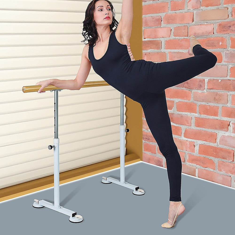 Gym Equipment & Accessories: Wooden Portable Ballet Bar Stretch Barre Dance Bar 1.5M Freestanding Ballet Bar