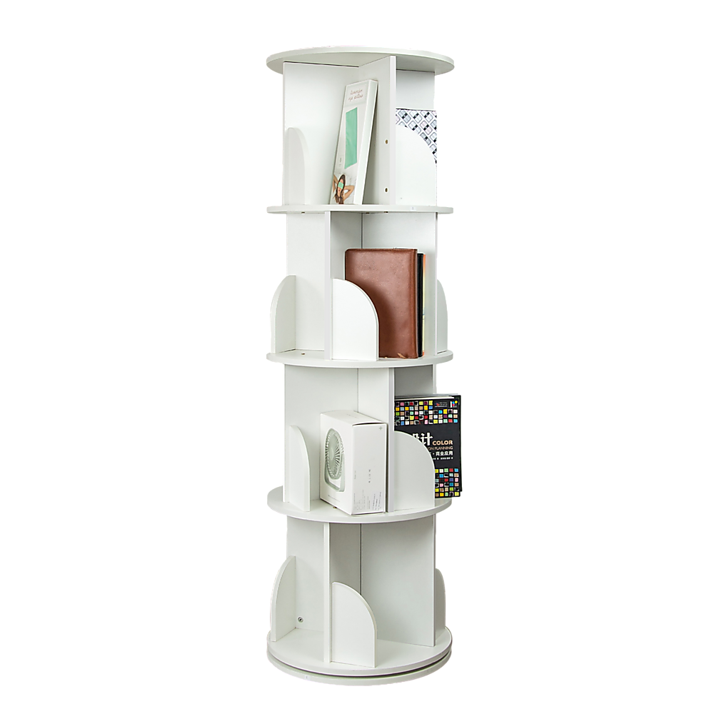 Bookcases & Shelves: 360-degree Rotating 4 Tier Display Shelf Bookcase Organiser