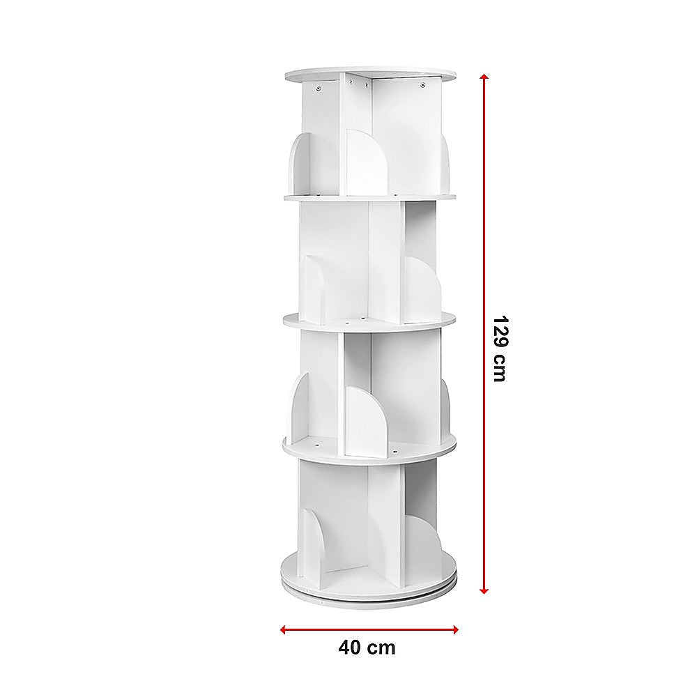 Bookcases & Shelves: 360-degree Rotating 4 Tier Display Shelf Bookcase Organiser