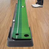 Activity Games: Indoor Practice Putting Green 2.5m Mat Inclined Ball Return Fake Grass 2 Holes