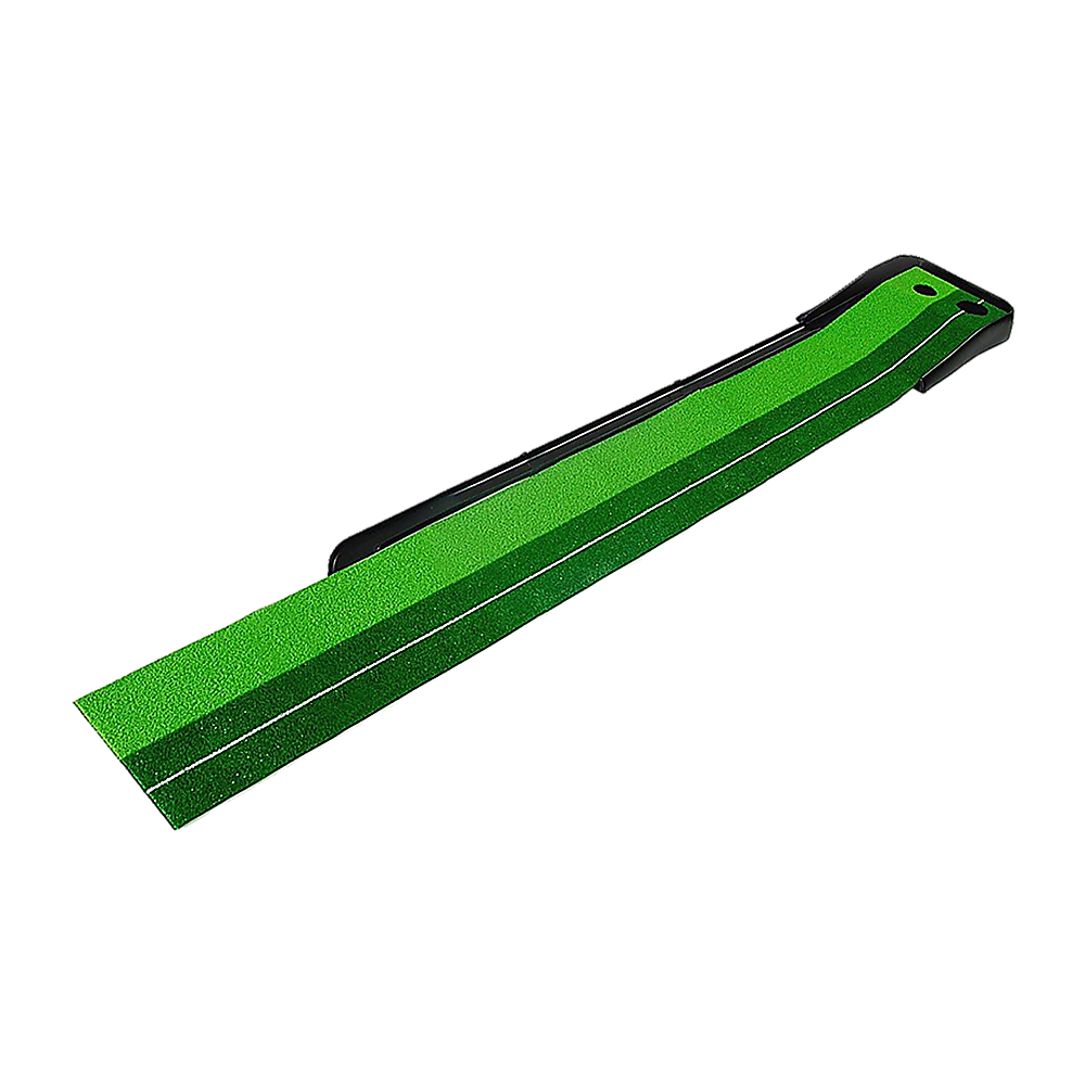 Activity Games: Indoor Practice Putting Green 2.5m Mat Inclined Ball Return Fake Grass 2 Holes