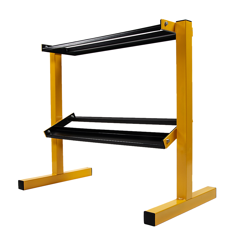 Gym Equipment & Accessories: 2 Tier Dumbbell Rack for Dumbbell Weights Storage