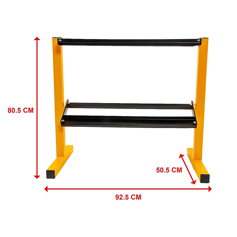 Gym Equipment & Accessories: 2 Tier Dumbbell Rack for Dumbbell Weights Storage