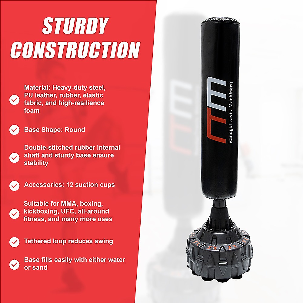 Boxing & Martial Arts: 170cm Free Standing Boxing Punching Bag Stand MMA UFC Kick Fitness