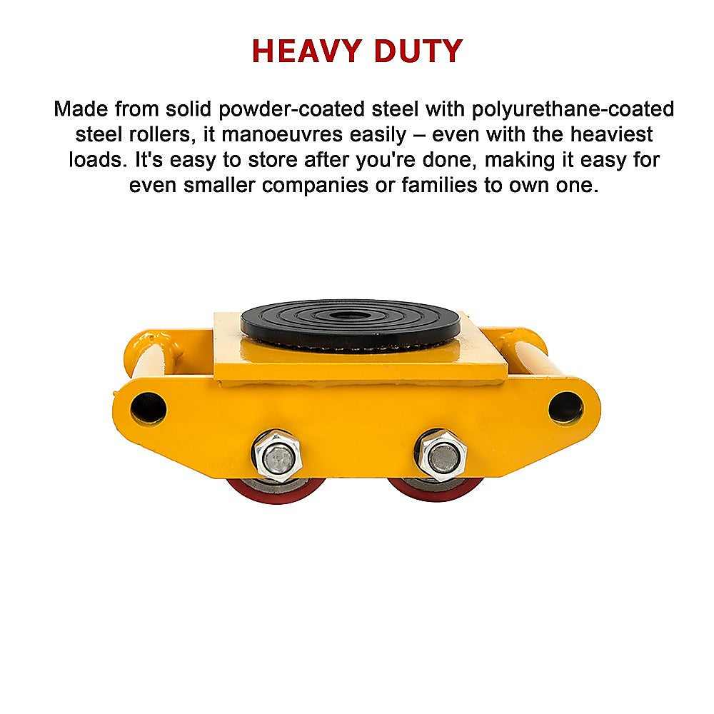 Utility Trolleys: Heavy Duty Machine Dolly Skate Machinery Roller Mover Cargo Trolley 6T