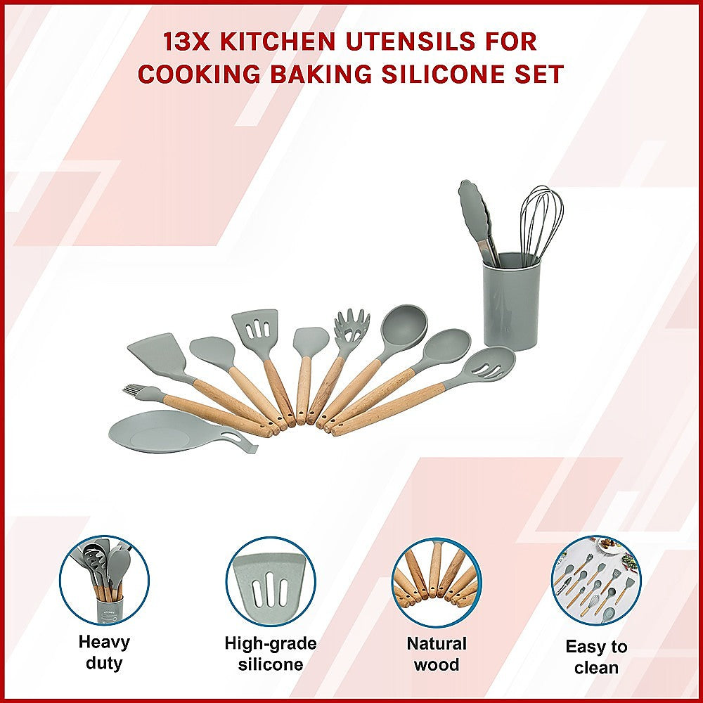 Kitchen Utensils: 13x Kitchen Utensils for Cooking Baking Silicone Set