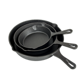 Kitchen Utensils: Pre Seasoned Cast Iron Skillet Fry Pan Set 3 Pcs Frying Pan Set