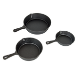 Kitchen Utensils: Pre Seasoned Cast Iron Skillet Fry Pan Set 3 Pcs Frying Pan Set