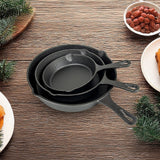 Kitchen Utensils: Pre Seasoned Cast Iron Skillet Fry Pan Set 3 Pcs Frying Pan Set