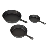 Kitchen Utensils: Pre Seasoned Cast Iron Skillet Fry Pan Set 3 Pcs Frying Pan Set