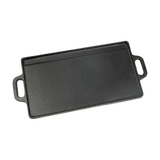 Kitchen Utensils: 46x22 cm Cast Iron Reversible Griddle Plate BBQ Hob Cooking Grill Pan