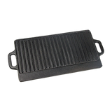 Kitchen Utensils: 46x22 cm Cast Iron Reversible Griddle Plate BBQ Hob Cooking Grill Pan