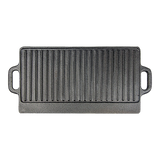 Kitchen Utensils: 46x22 cm Cast Iron Reversible Griddle Plate BBQ Hob Cooking Grill Pan