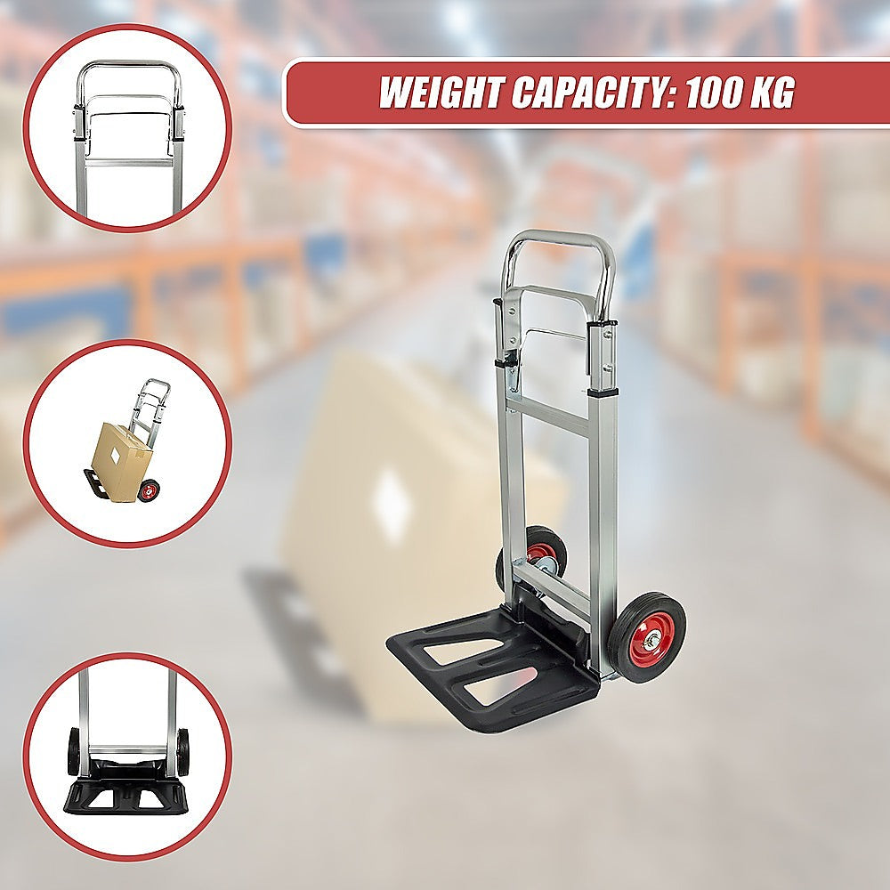 Utility Trolleys: 100kg Trolley Folding Hand Truck Sack Barrow
