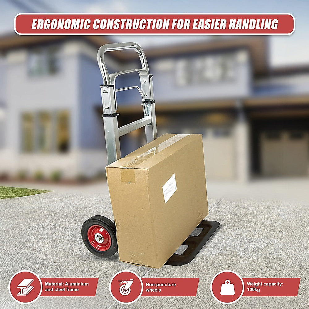 Utility Trolleys: 100kg Trolley Folding Hand Truck Sack Barrow