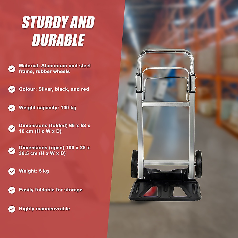 Utility Trolleys: 100kg Trolley Folding Hand Truck Sack Barrow