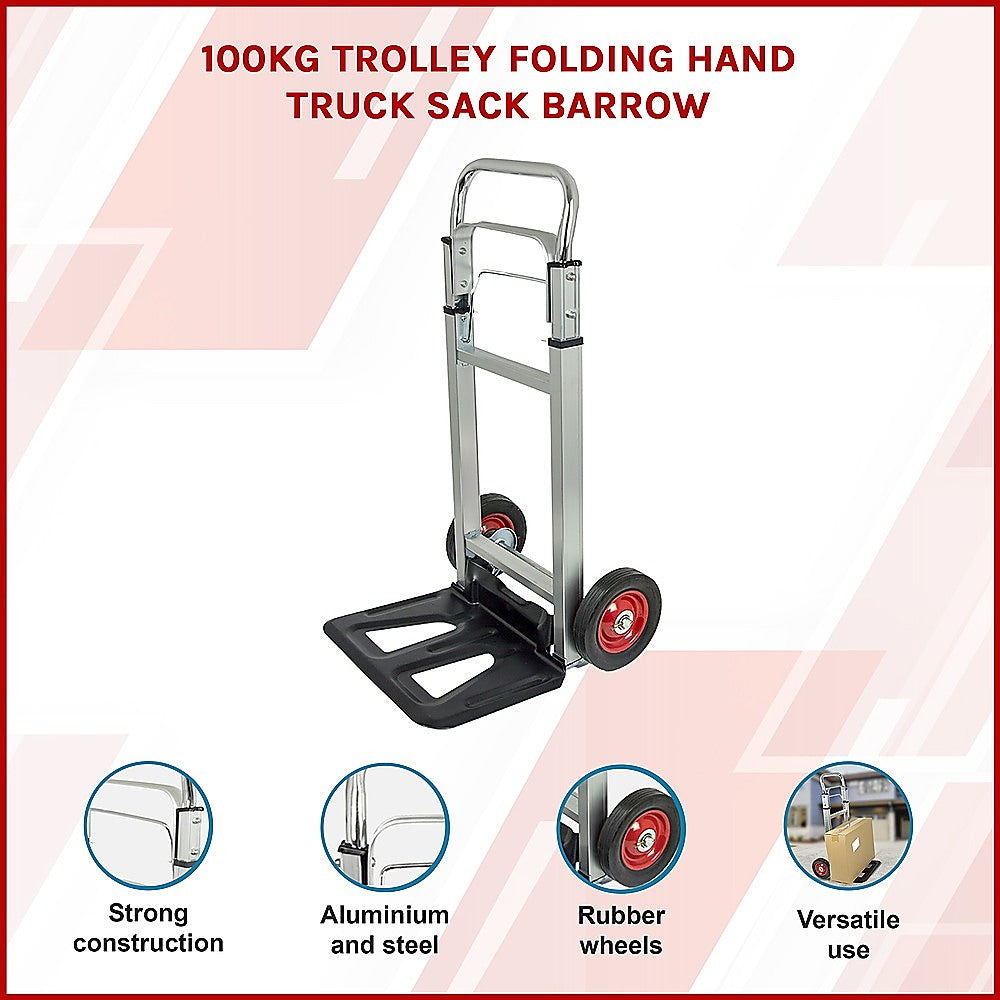 Utility Trolleys: 100kg Trolley Folding Hand Truck Sack Barrow
